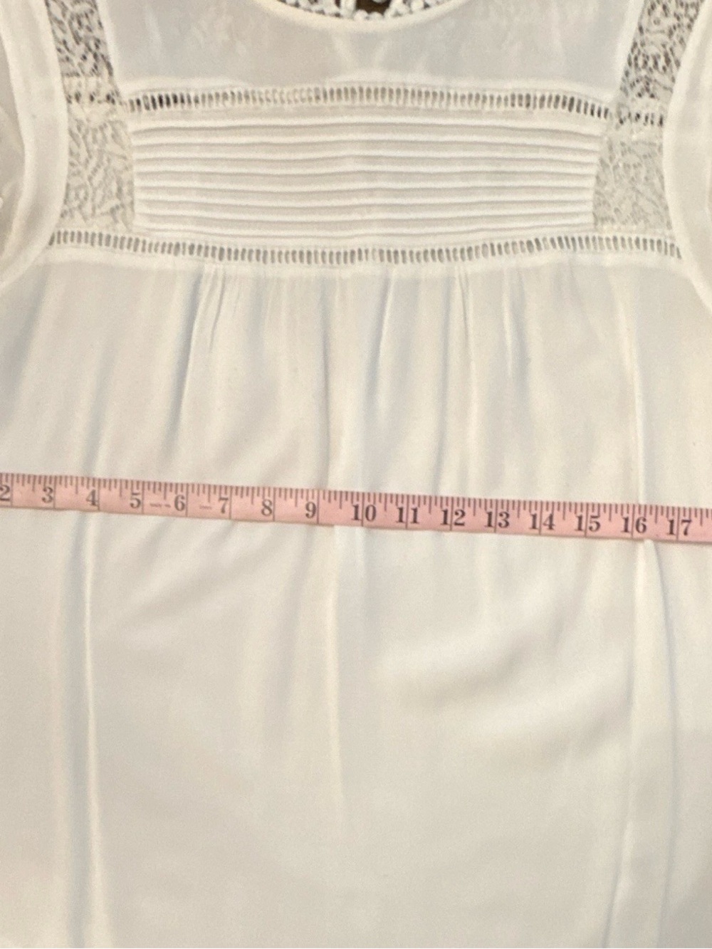 Daniel Rainn Cream Lace-Trim Pintuck Blouse - Picture 5 of 5